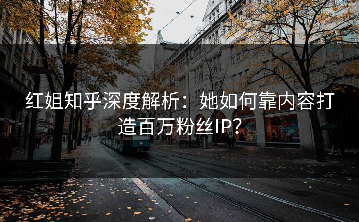 红姐知乎深度解析:她如何靠内容打造百万粉丝IP?